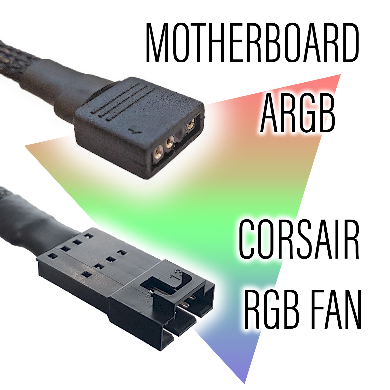 Motherboard Standard ARGB 3-pin 5V to Corsair RGB Fan Adapter