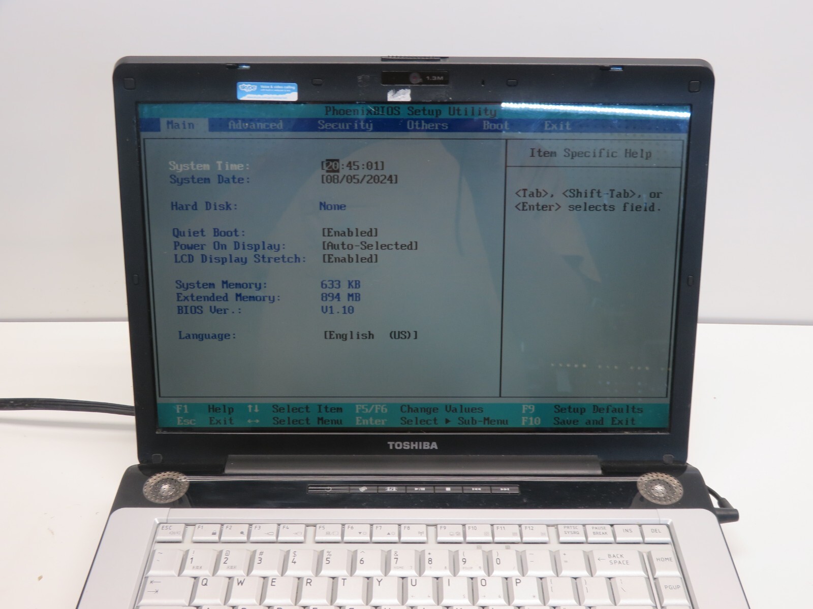 Toshiba Satellite A215-S4747 Laptop AMD Turion 64 x2 894MB Ram No HDD or Battery