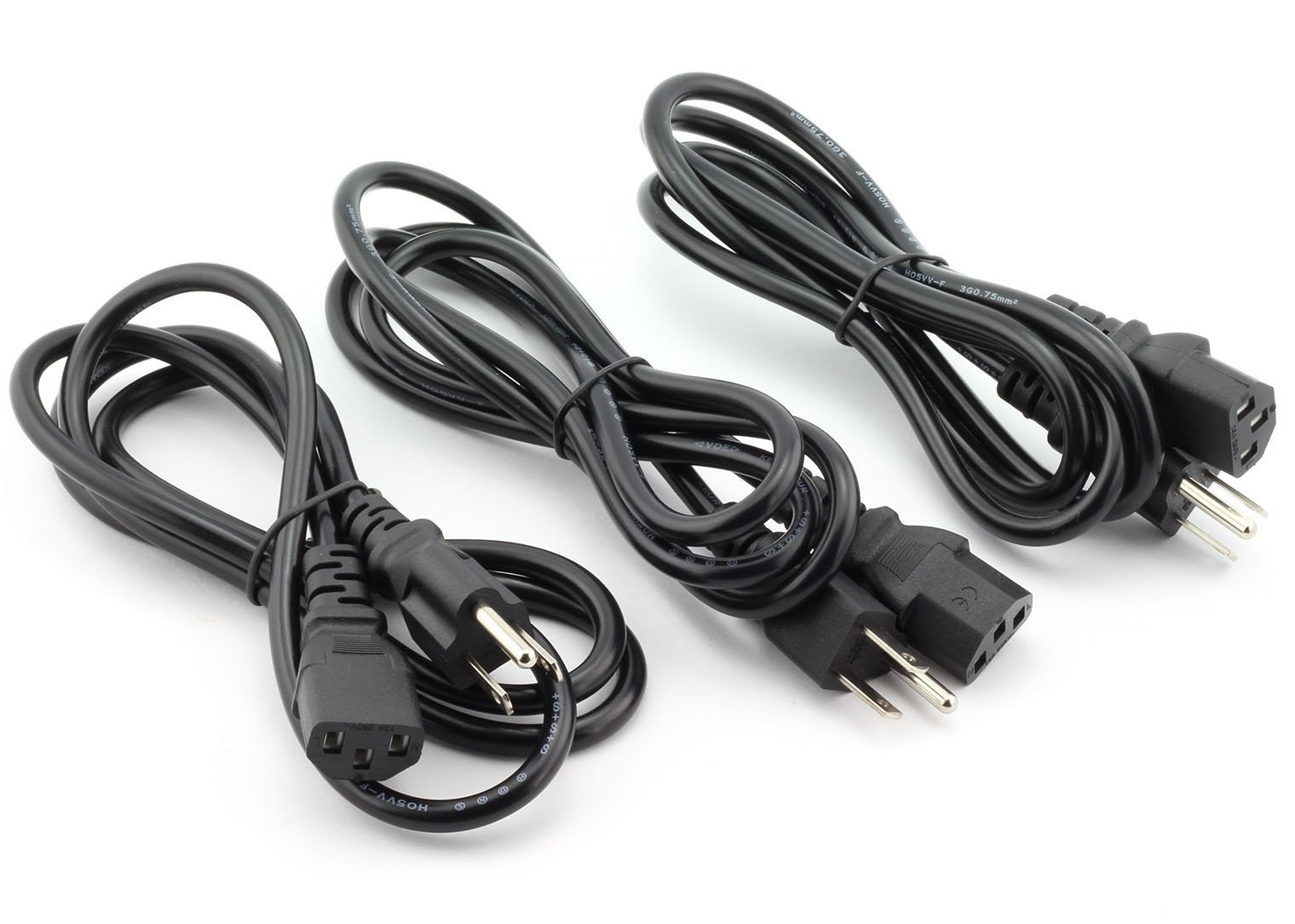 3-Pack Desktop Monitor Computer Universal 3 Feet AC Power Cord Cable