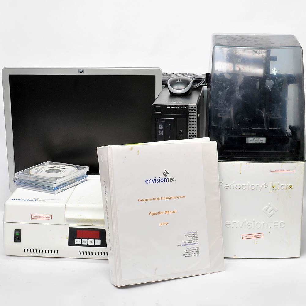 Envisiontec Perfactory Micro 3D Printer w/PC & G171 Curing Light Dental Jewelry