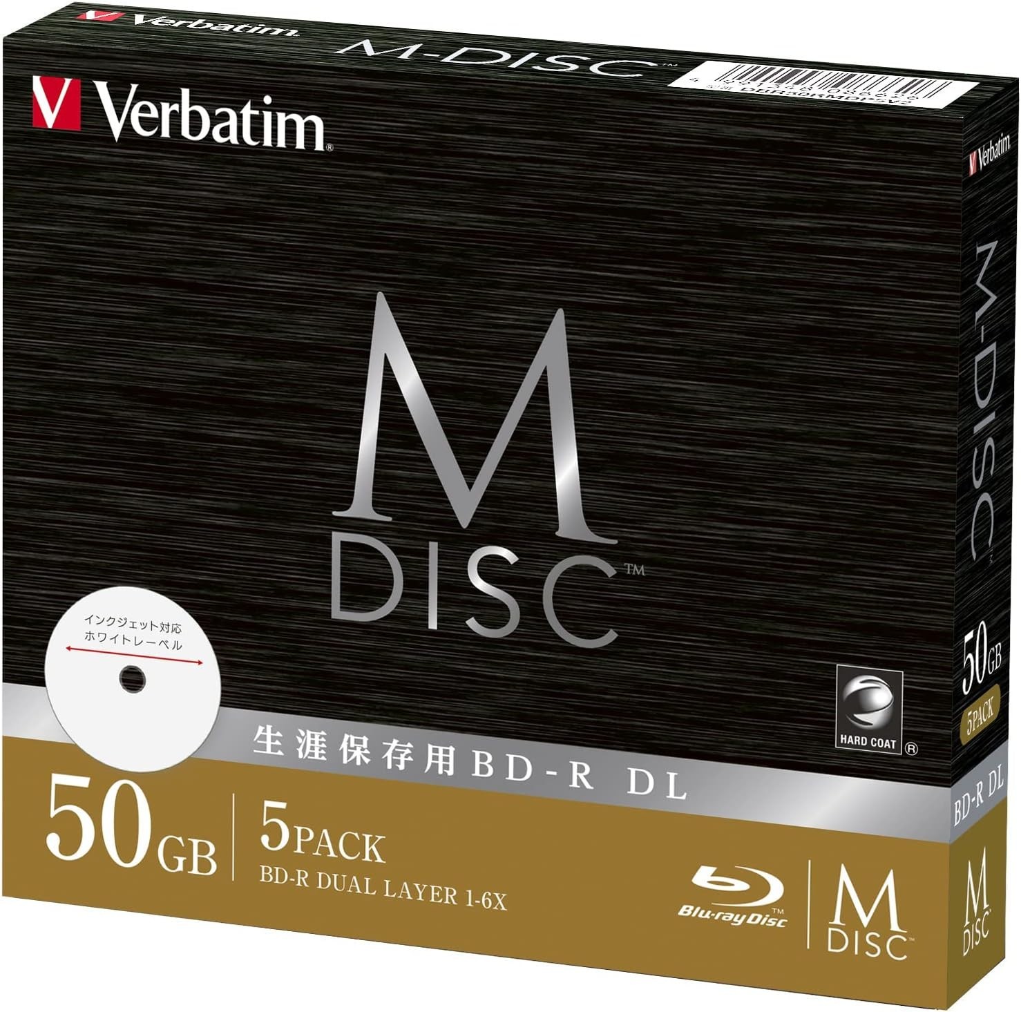 Verbatim DBR50RMDP5V2 Bar Bay Tum Verbatim Long-term storage M-DISC BD-R DL 1-6x