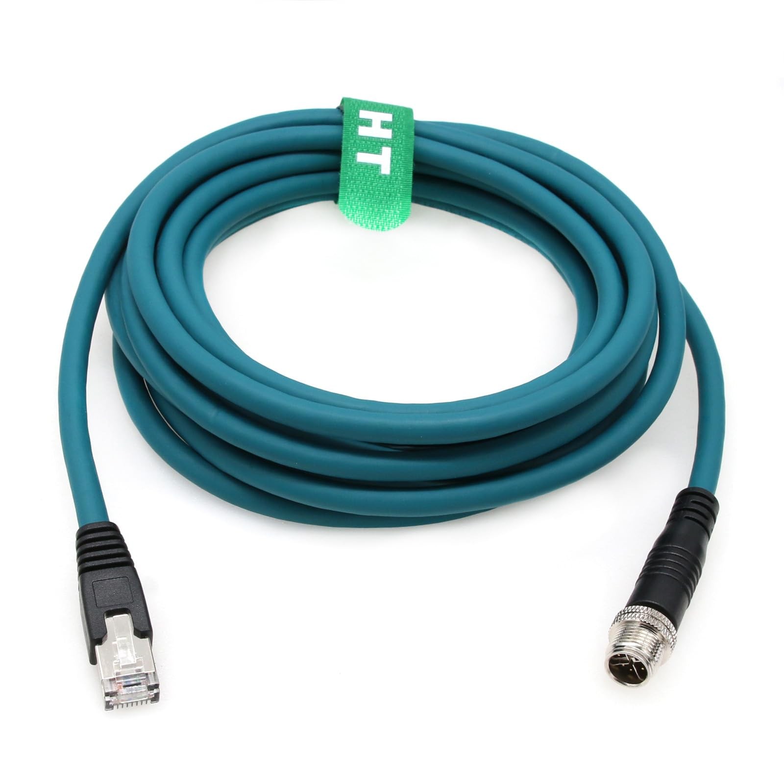 1M M12 Ethernet 8Pin XCode RJ45 CAT7e GigE Cable Basler Cognex Vision PLC