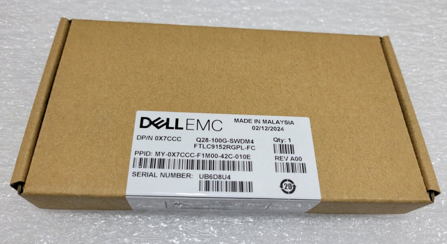 Dell 0X7CCC FTLC9152RGPL-FC 100G Q28-100G-SWDM4 4x25G  Manufacture year  2024