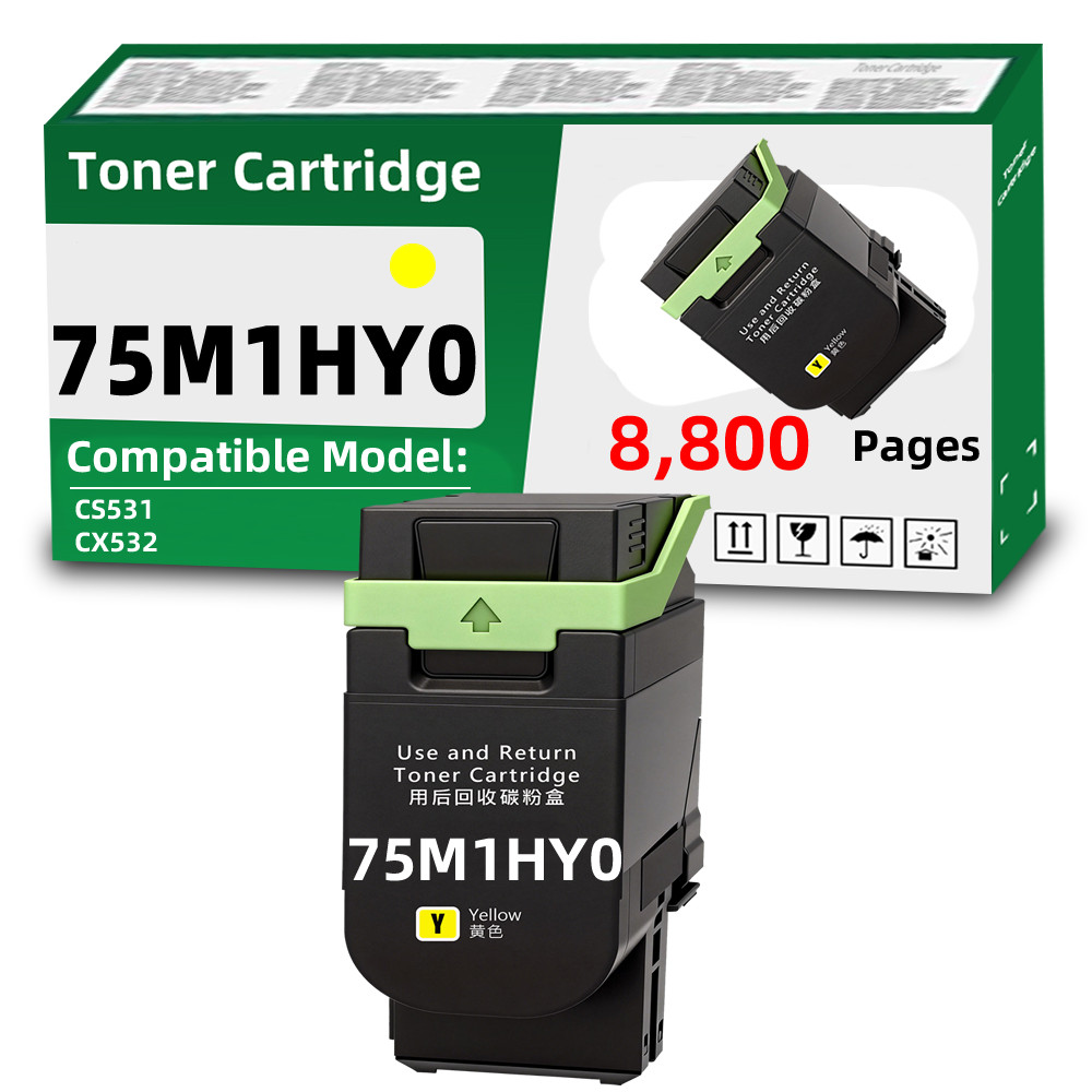 75M1HY0 Yellow  Toner Cartridge Compatible for Lexmark CS531  CX532 CS531dw