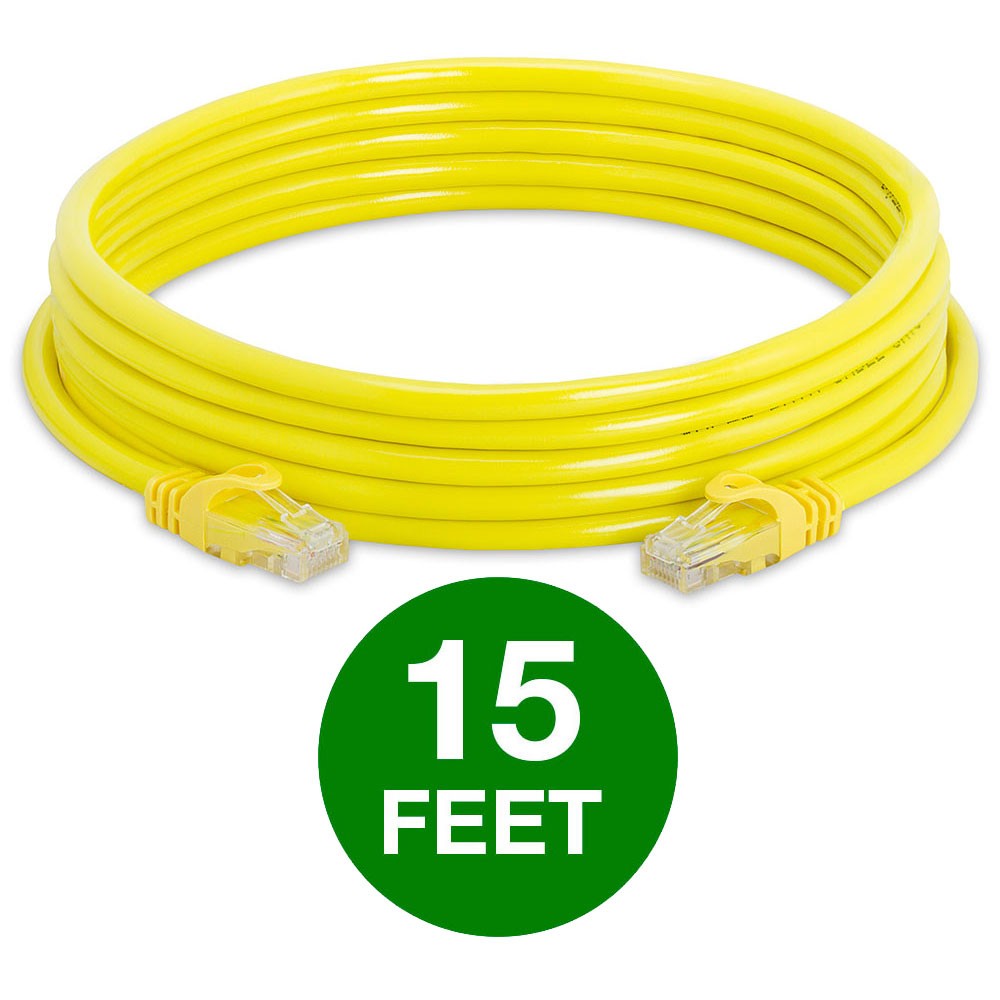 20 Pack Cat6 Network Cable High-Performance LAN Ethernet Cord for Gaming Yellow