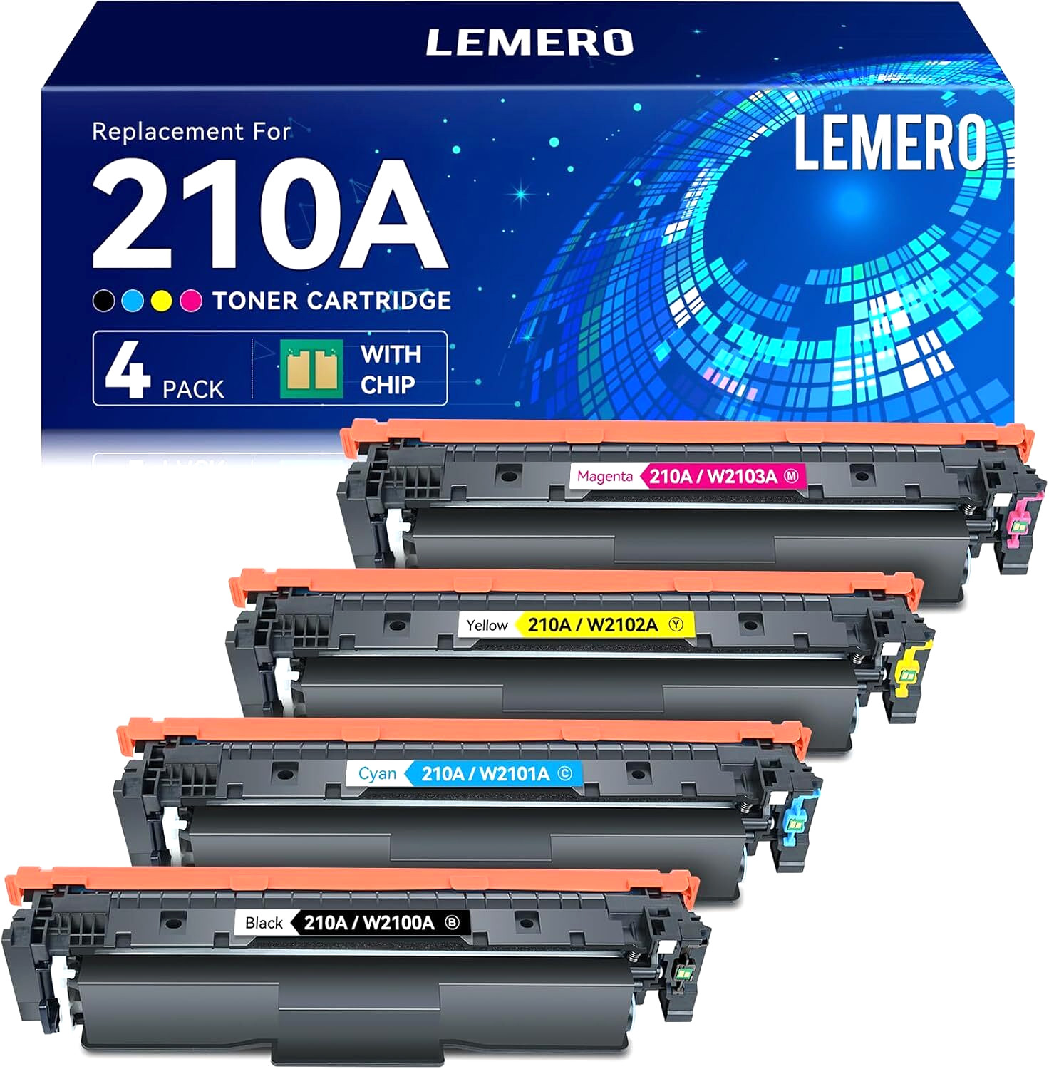 210A / 210X Toner Cartridge W2100A for HP Color LaserJet Pro 4201 & 4301 Series