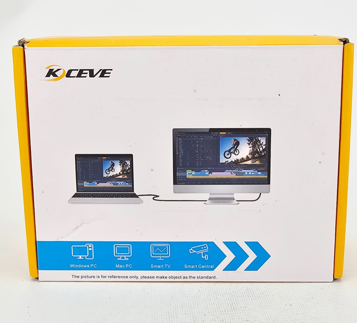 K Ceve Dual Monitor KVM Switch 4 In 2 Out Display USB Switcher OPEN BOX
