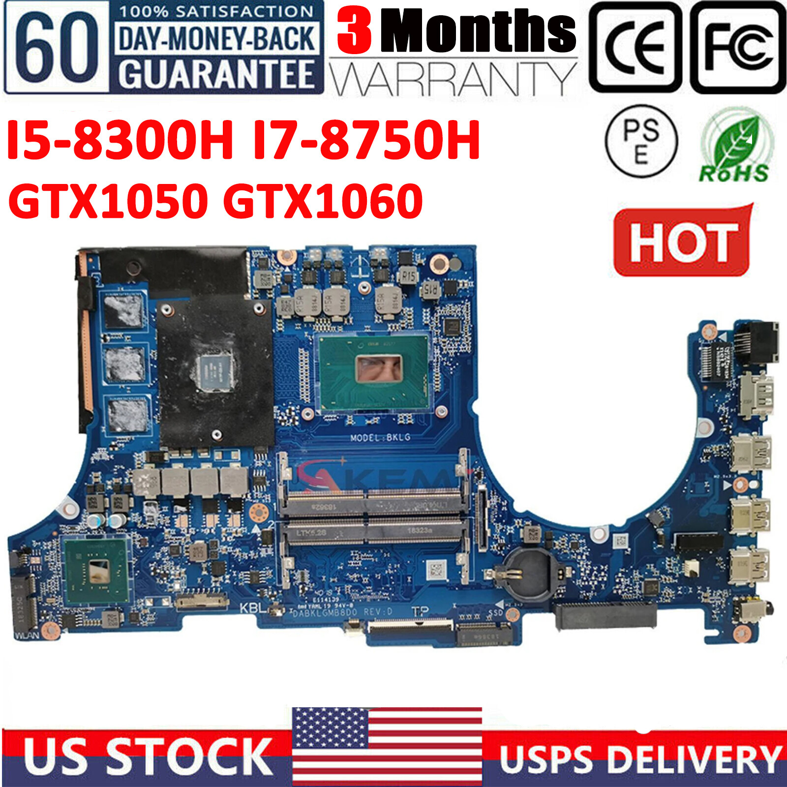 FX504GE MOTHERBOARD FOR ASUS FX504G FX504GD DABKLGMB8D0 I5 I7 GTX1060 mainboard