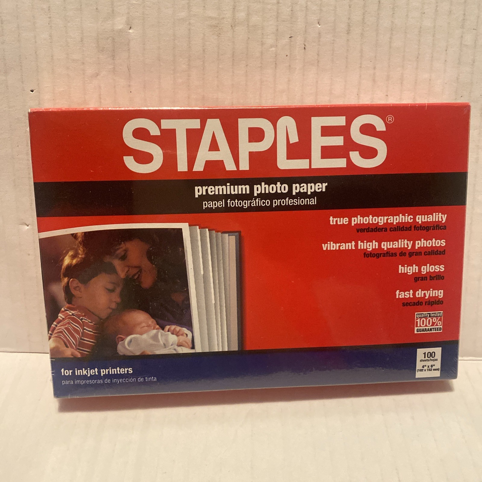 Staples Premium High Gloss Photo Paper for Inkjet Printers 100 sheets 4" x 6"