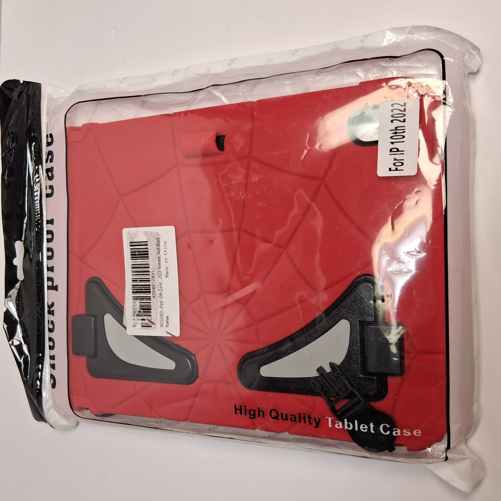 WESOROL iPad 10th Gen 10.9 Inch 2022 Kids Case Stand Red Black Spider Web Style