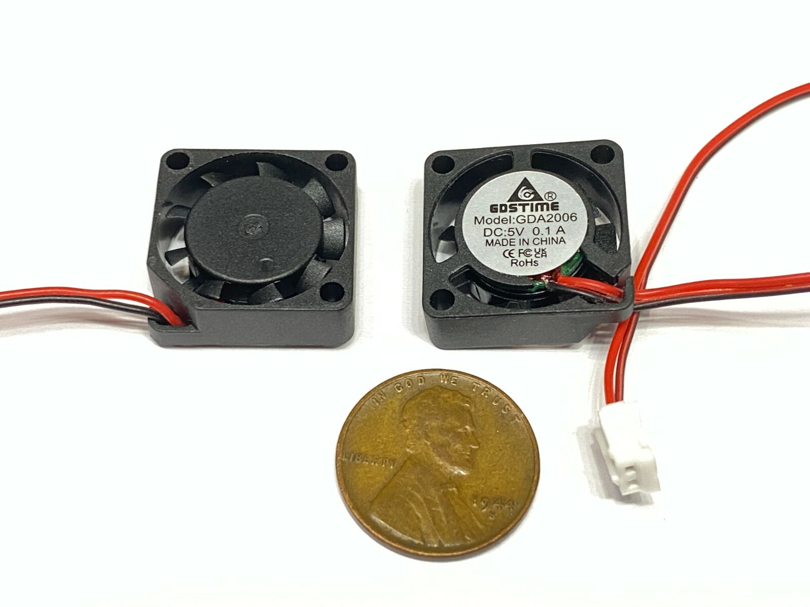 2 Pieces 2006 micro Small 5V DC Cooling Fan 20mm 6mm 2 Pin Mini axial 2cm E36