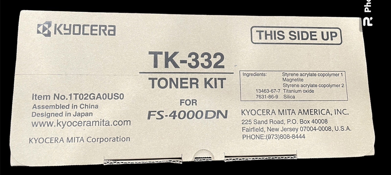 Genuine OEM Kyocera TK-332 TK332 1T02GA0US0 Black Toner Cartridge FS-4000DN -M11