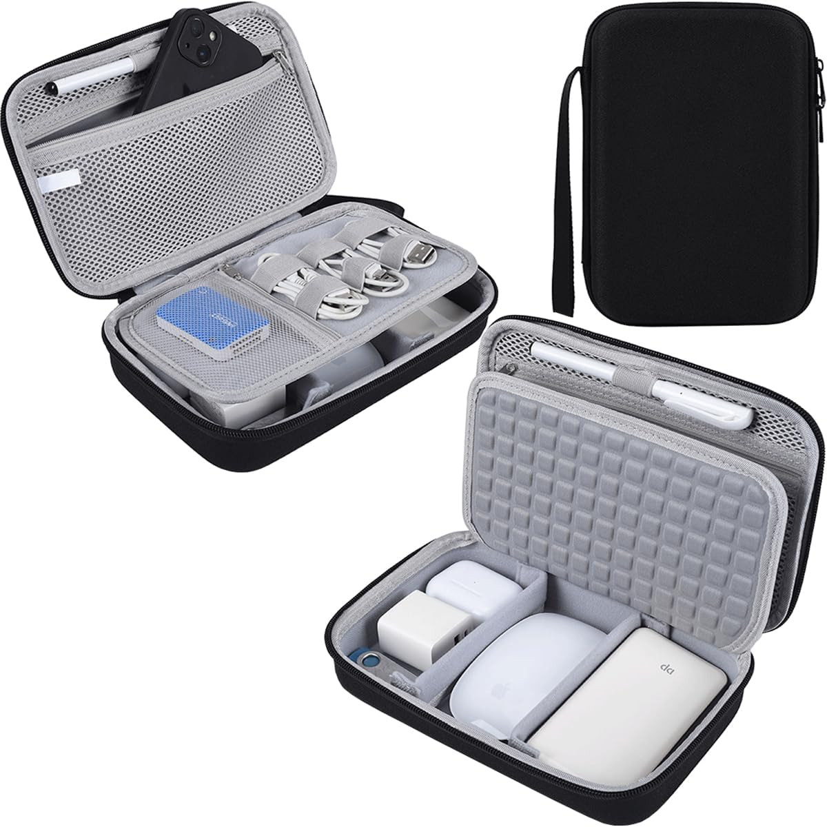 Hard Travel Electronic Organizer Case for Macbook Power Adapter Chargers Cables