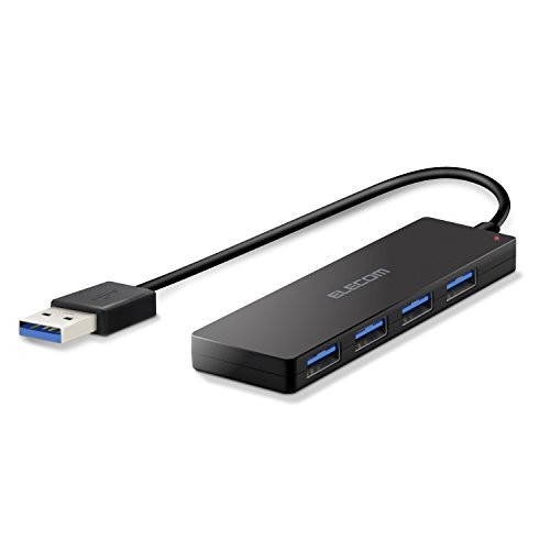 ELECOM USB 3.0 4-Port Bus-Powered Hub [Ultra-Compact & Lightweight Design]
