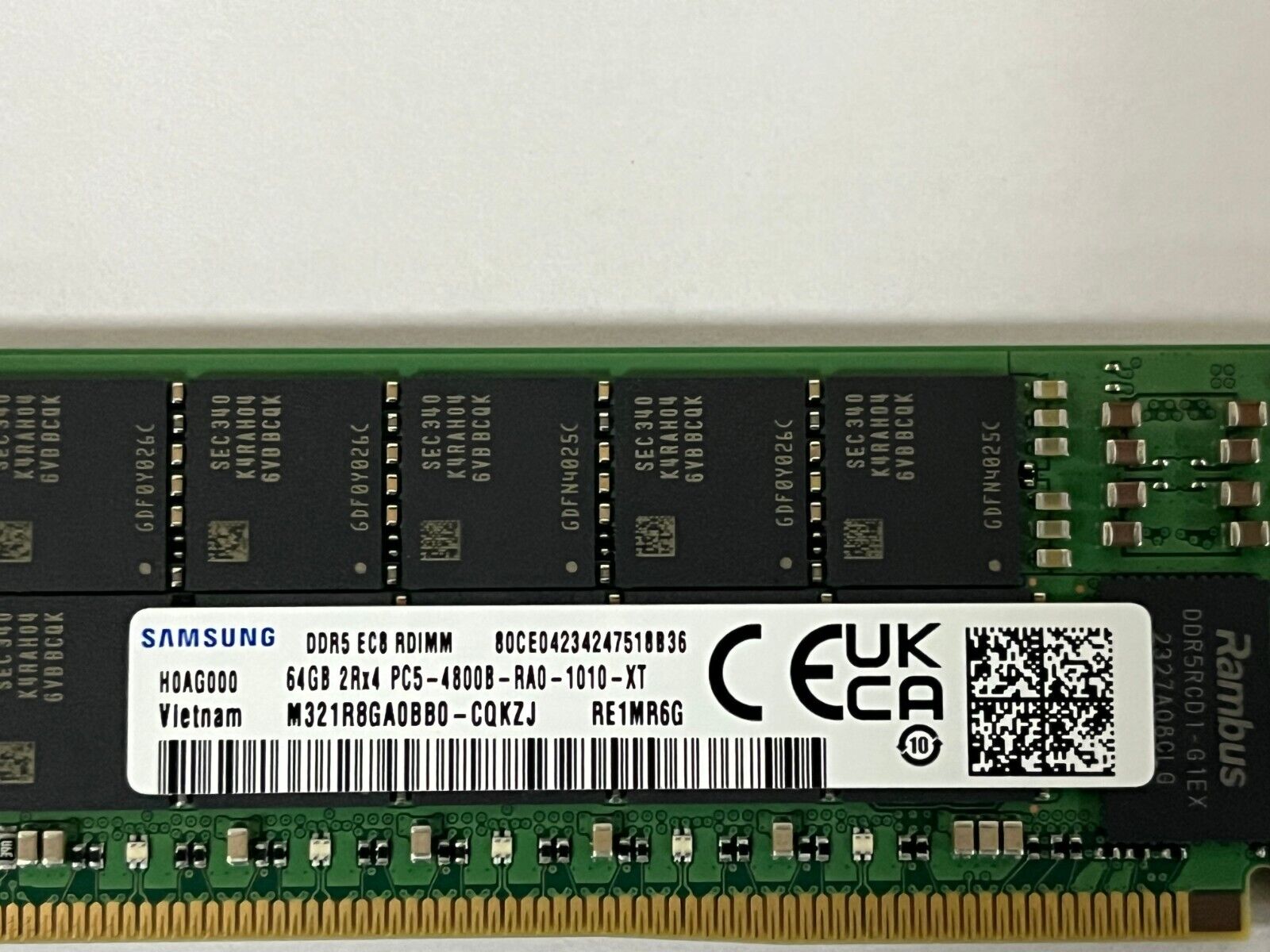 64GB SamSung 2RX4 PC5-4800 DDR5 ECC RDIMM M321R8GA0BB0-CQK 288 Server Memory Ram