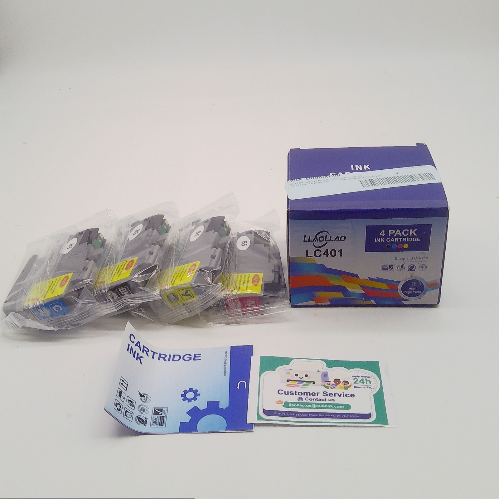 4pk LC401XL LC-401 XL Ink Cartridges for  Bro. MFC-J1010DW MFC-J1012DW J1170DW