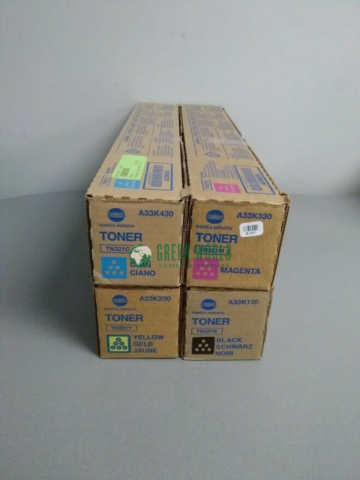 Konica Minolta TN321 Toner Cartridge Set, bizhub C224 Yellow Magenta Cyan Black