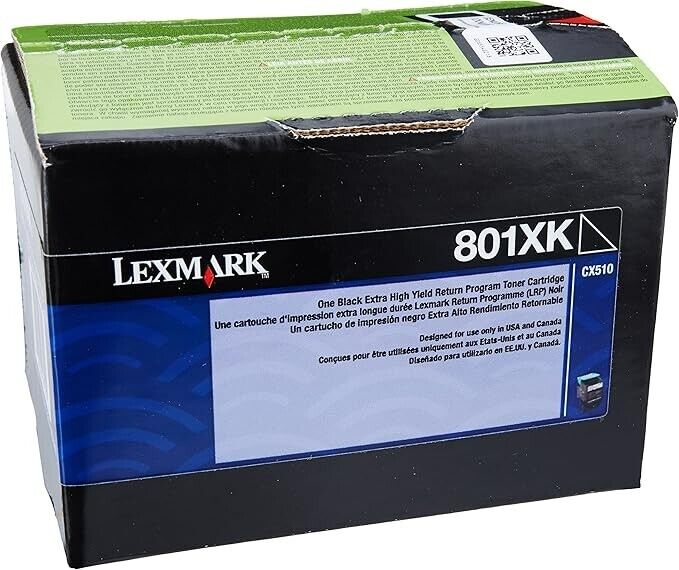 Lexmark 801XK Toner Cartridge - New - Sealed