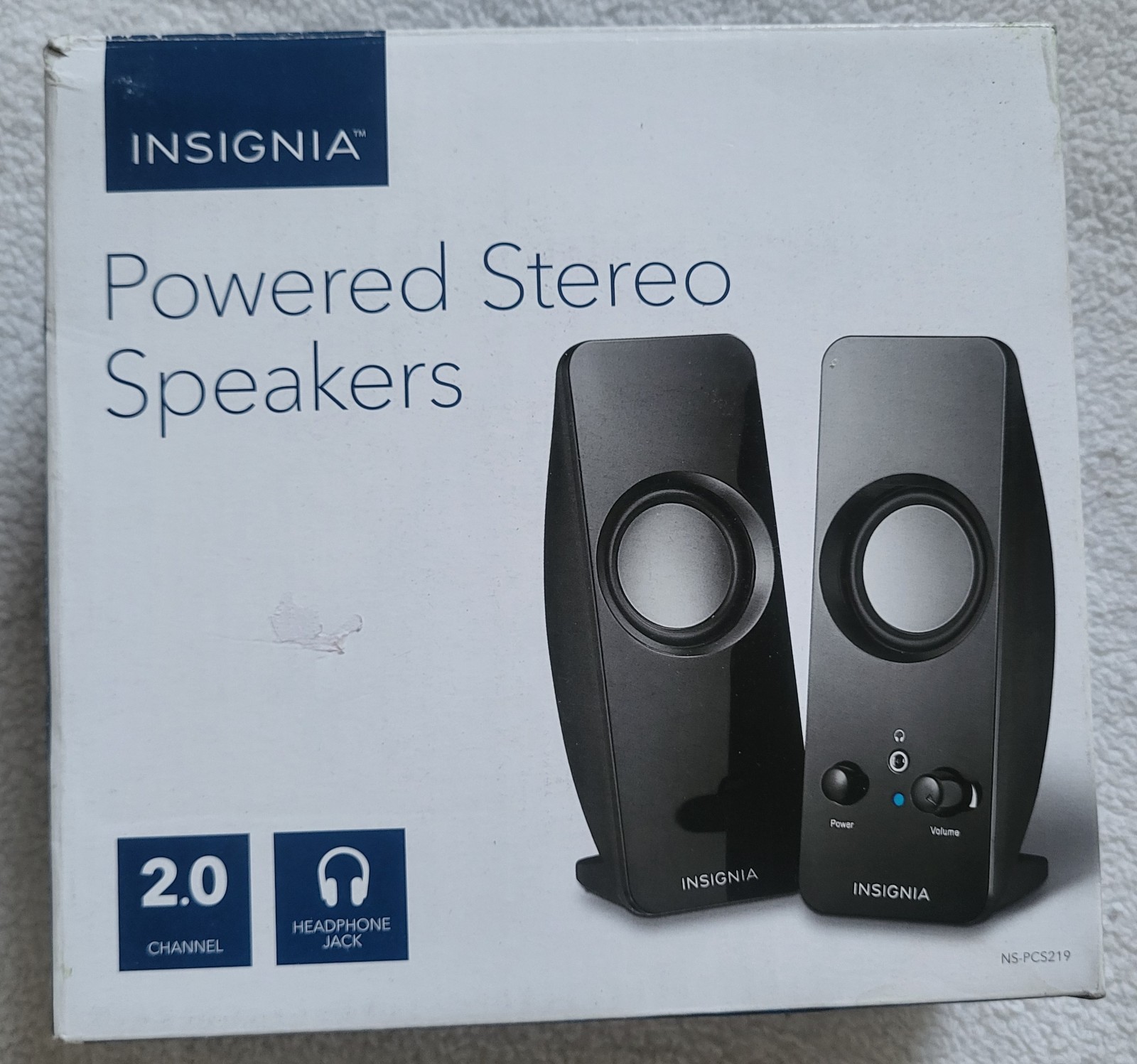 INSIGNIA 2.0 Powered Stereo Speakers Black Set Of 2 Model NS-PCS219