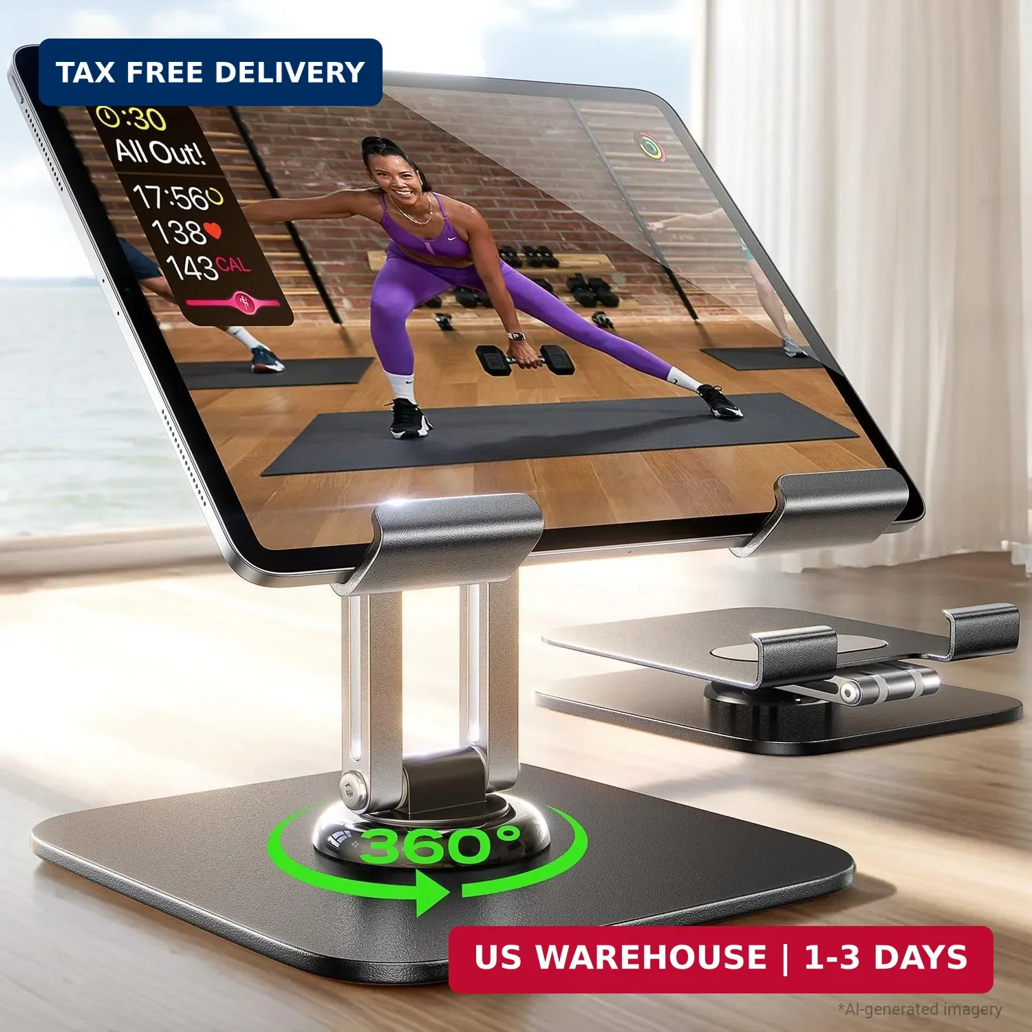LISEN for iPad Stand Holder, Aluminum Tablet Stand Holder for iPad