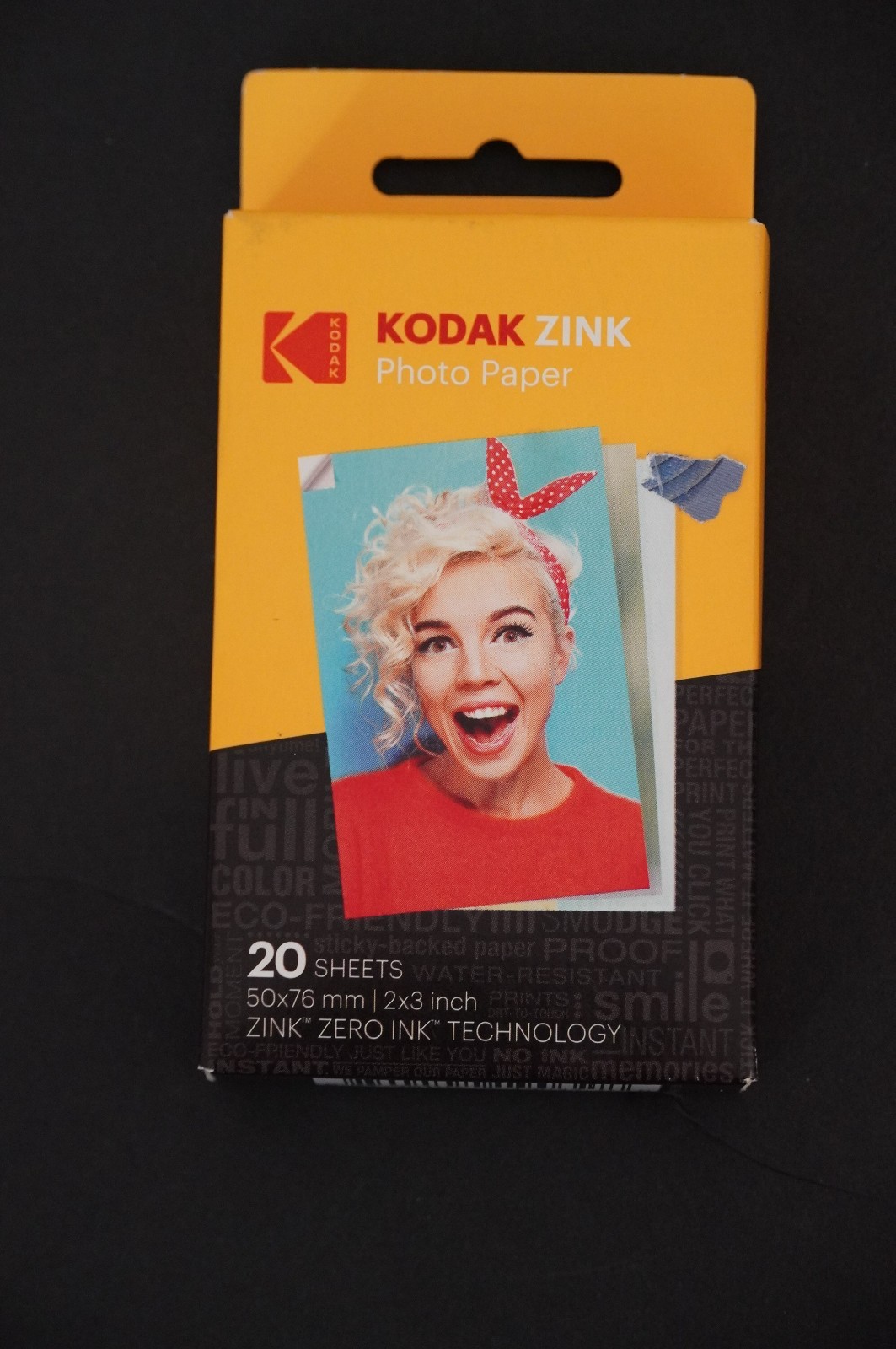 KODAK ZINK PHOTO PAPER 20 SHEETS 2X3 IN 50X76 MM
