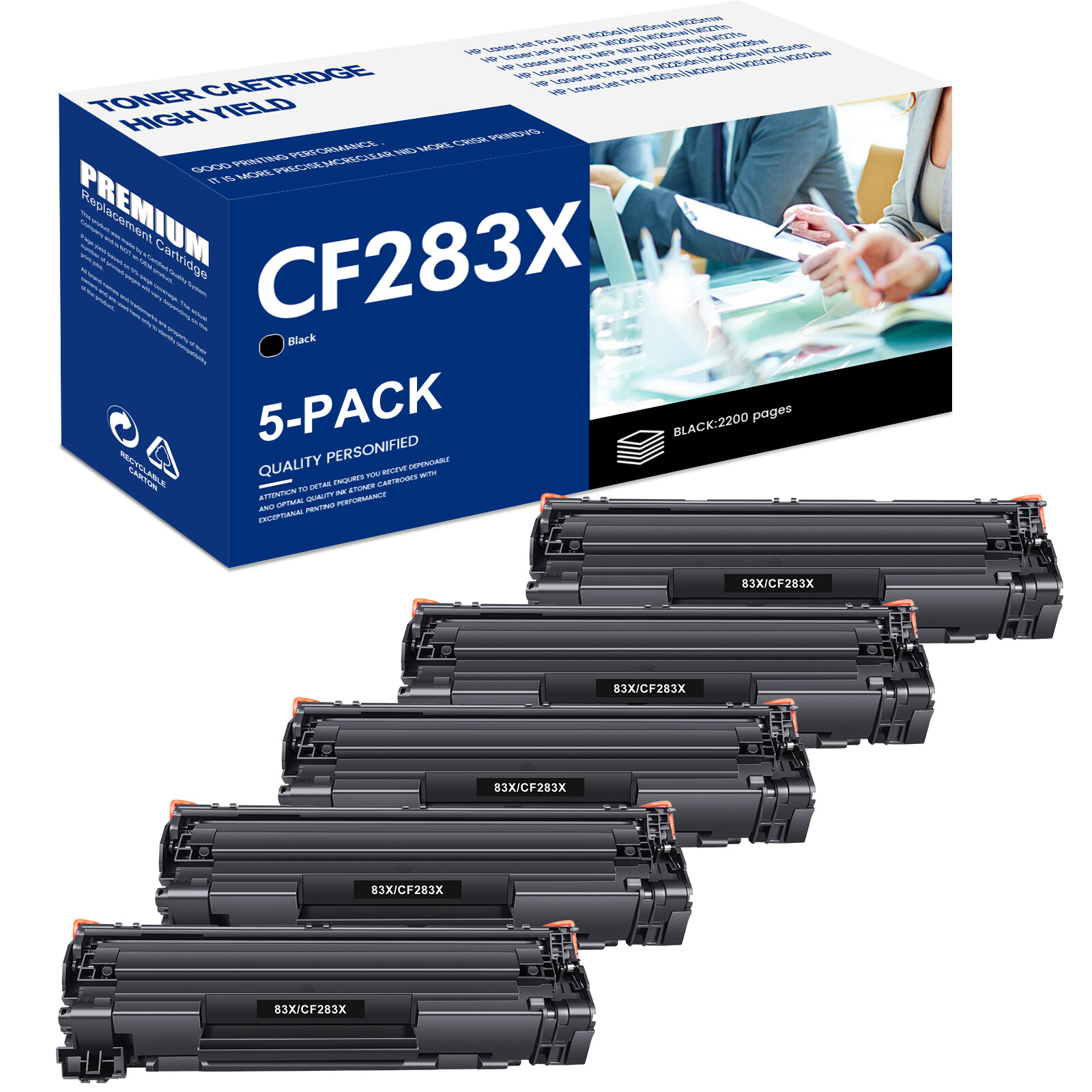 1-10 PACK CF283X 83X Toner Cartridge For HP LaserJet Pro M202dw MFP M225rdn LOT