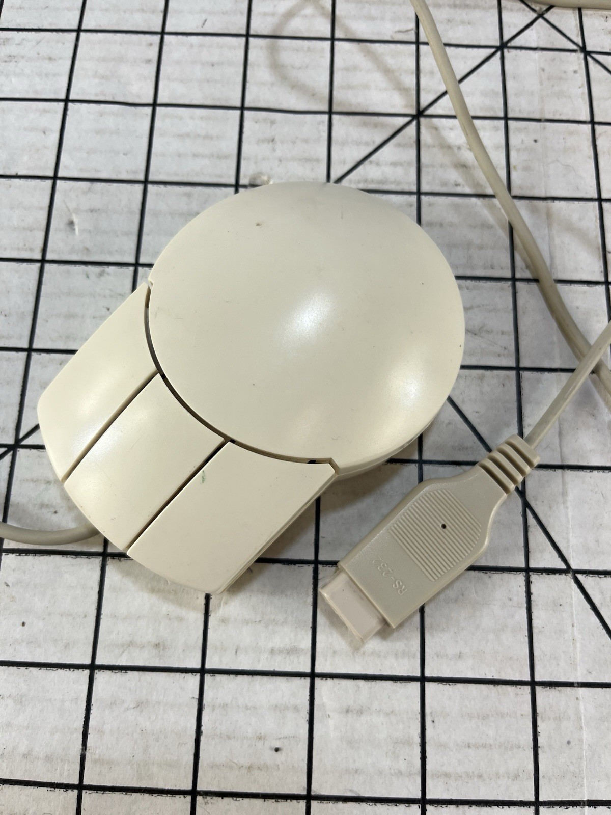 Vtg 3-Button Serial Mouse RS-232 DB9 UNIX Workstation CAD CAM PC Mac Retro Linux