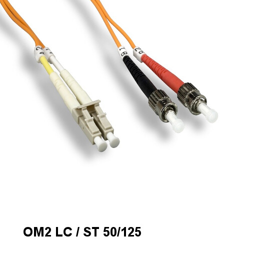 10PCS Kentek 5m OM2 LC to ST Multi-Mode Fiber Optic Cable 50/125 Duplex ATM
