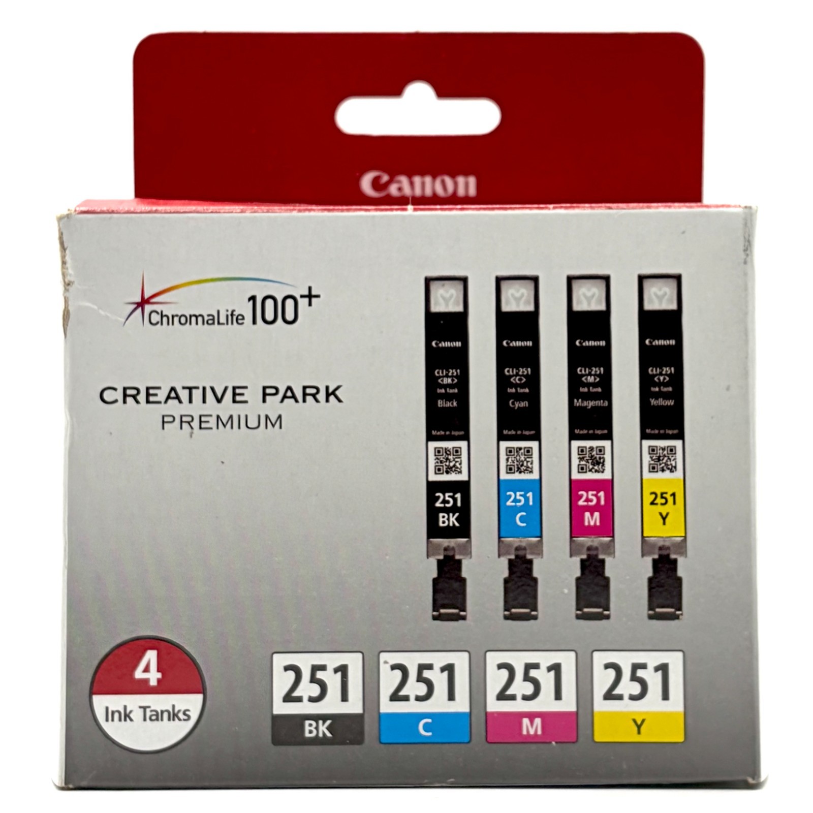 Canon Creative Park Premium Genuine OEM Ink CLI-251 BK C M Y 4-Pack Brand New
