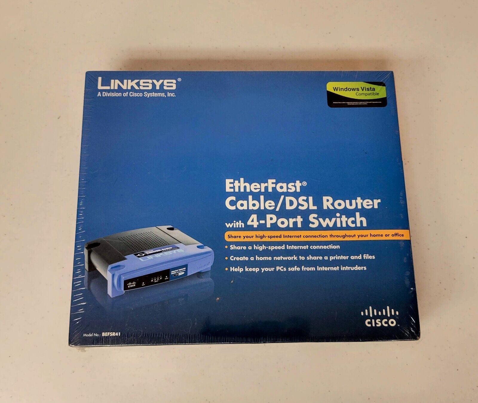 Brand New Genuine Factory Sealed Linksys BEFSR41 4-Port 10/100 Wired Router
