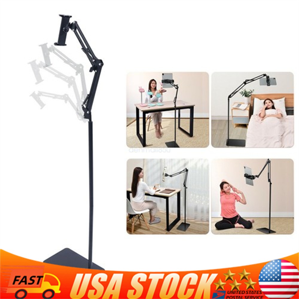 Floor Standing Phone Holder For Cell Phones iPad 360° Adjustable Tablet Stand