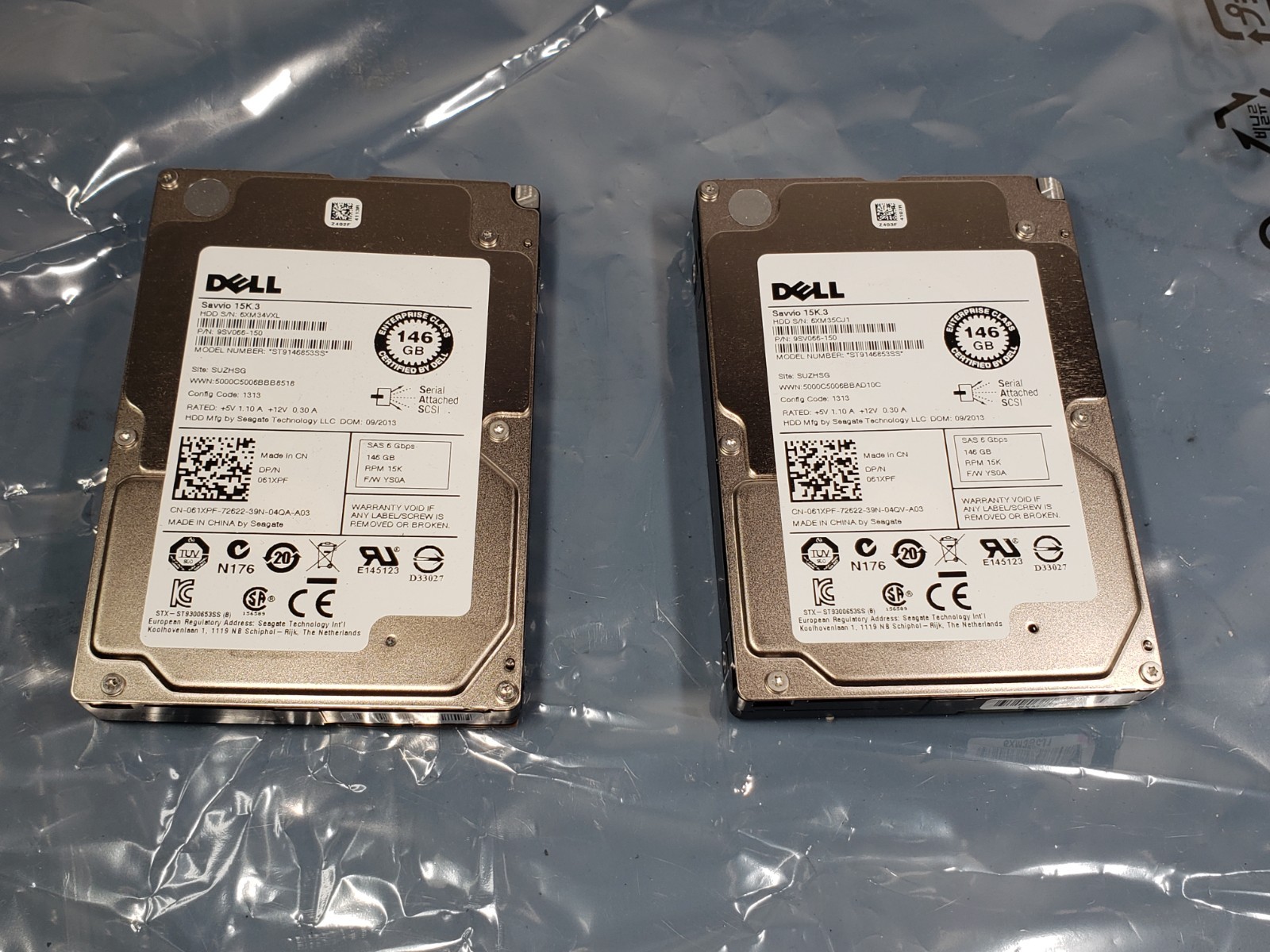 Lot of 2 Dell ST9146752SS 146GB SAS (NOT SATA) 15K 6GBPS 2.5" Drives