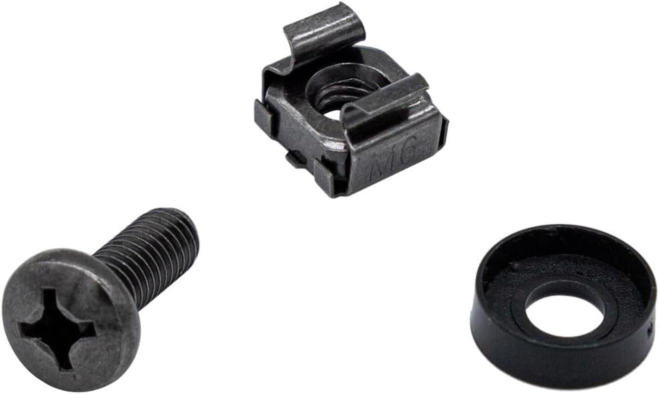 100 Pack M6X16Mm Rack Mount Cage Nuts & Screws & Washers for Rack Mount