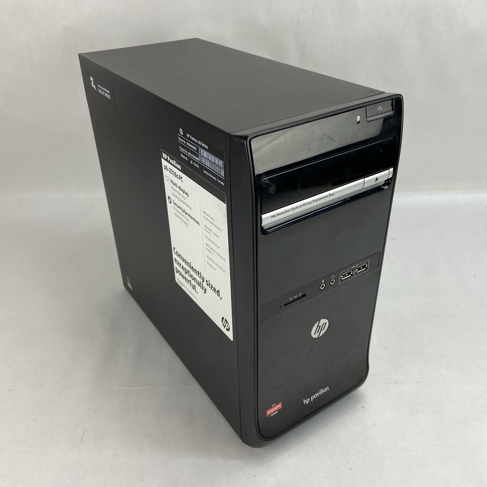 HP Pavilion P6-2316s MT AMD A4-3420 2.8GHz 4GB RAM No HDD No OS