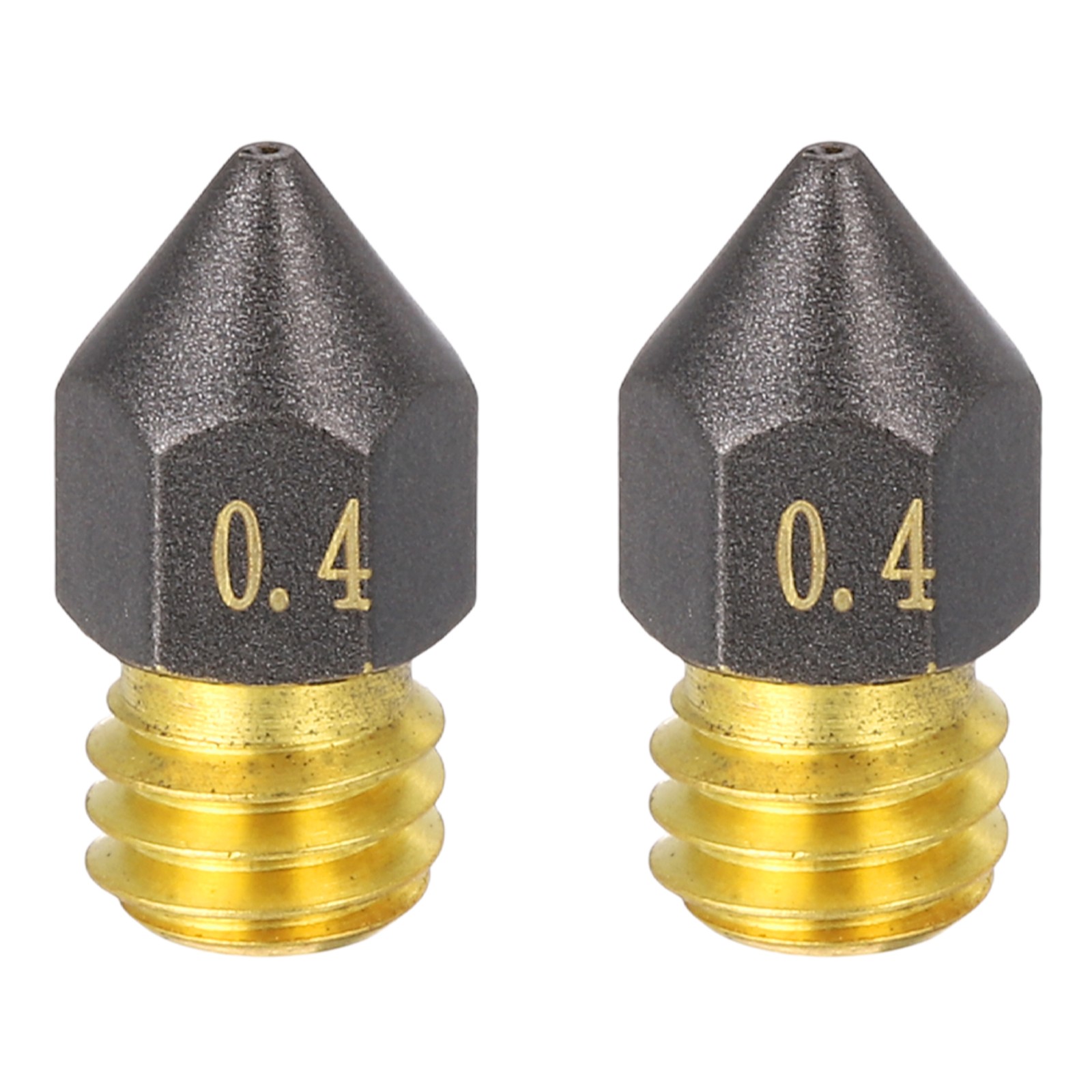 2 Pcs 0.4mm MK8 Brass PTFE Nozzles,  M6 Thread 3D Printer Nozzle Accessories