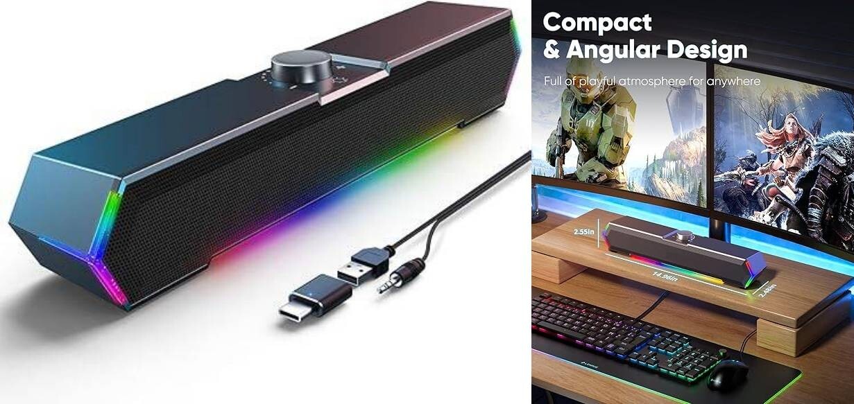 Altavoces para computadora de escritorio G11, altavoces para PC con luces.neuvo.