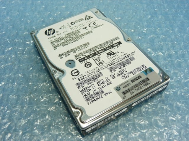 1MHK // HP EG0450FBVFM 450GB 2.5-inch SAS 6Gb 10K rpm / HUC109045CSS600 / 15mm /