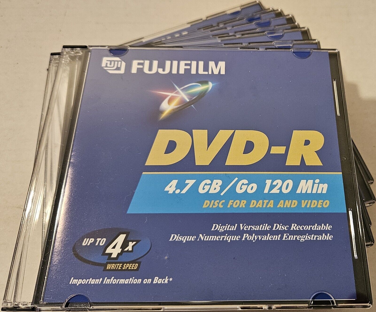 Fujifilm 8 Pack DVD-R Recordable 4.7GB 120 Minute Discs Data Video Slimline Case