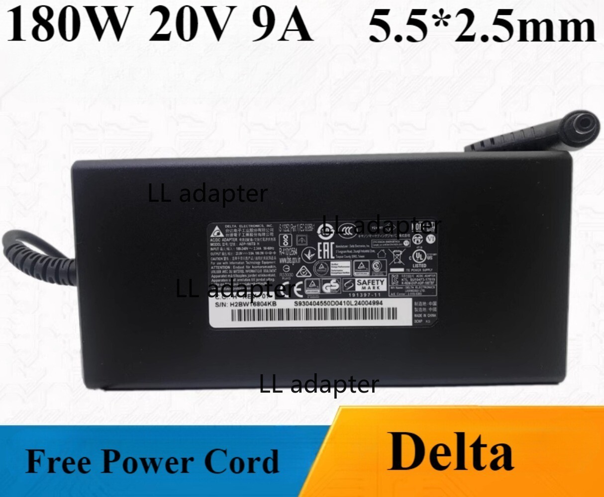 Genuine Delta 180W 20V 9A Adapter ADP-180TB H for MSI 5.5*2.5mm Laptop Charger