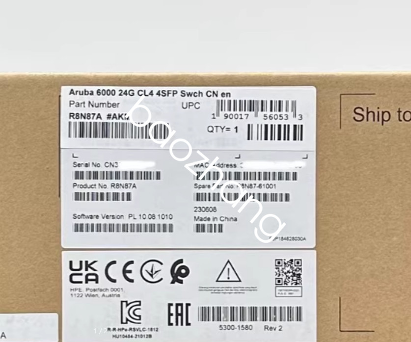 1PCS HPE Aruba Networking CX 6000 24G Class4 PoE 4SFP 370W SwitchR8N87A new