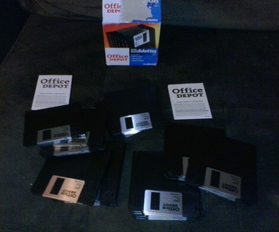 20 Office Depot IBM 3.5" 2HD diskettes 3 1/2" disks 1.44MB high density UNSEALED