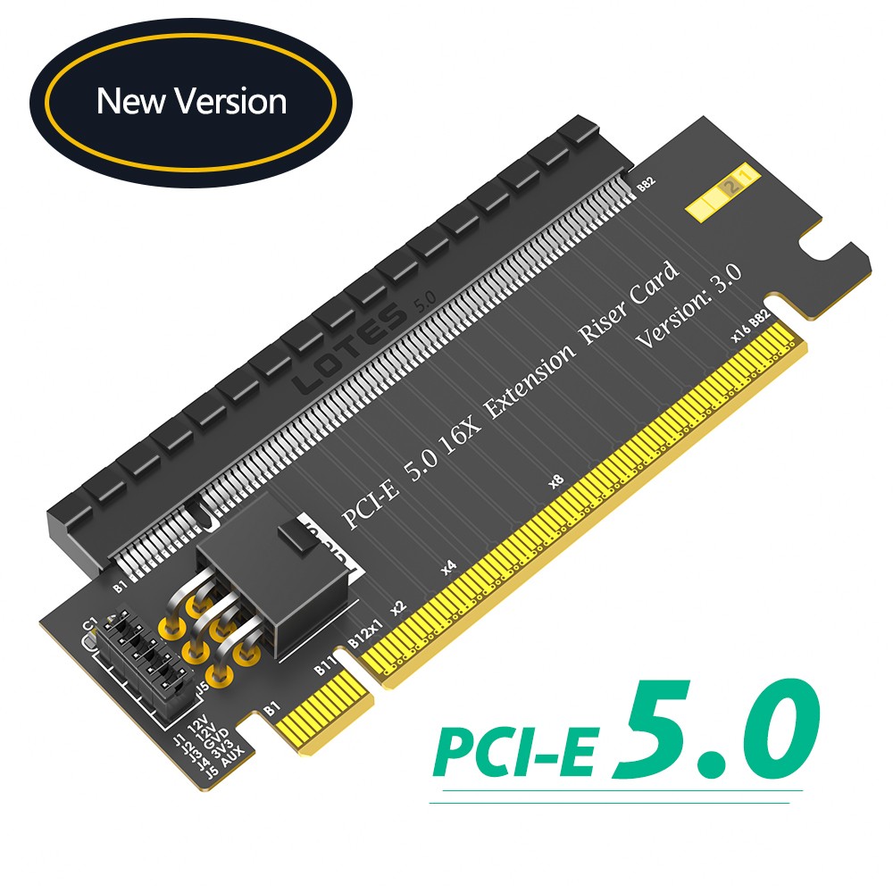 High Speed PCIE Express 5.0 X16 to X16 Slot Converter Adapter Riser Card