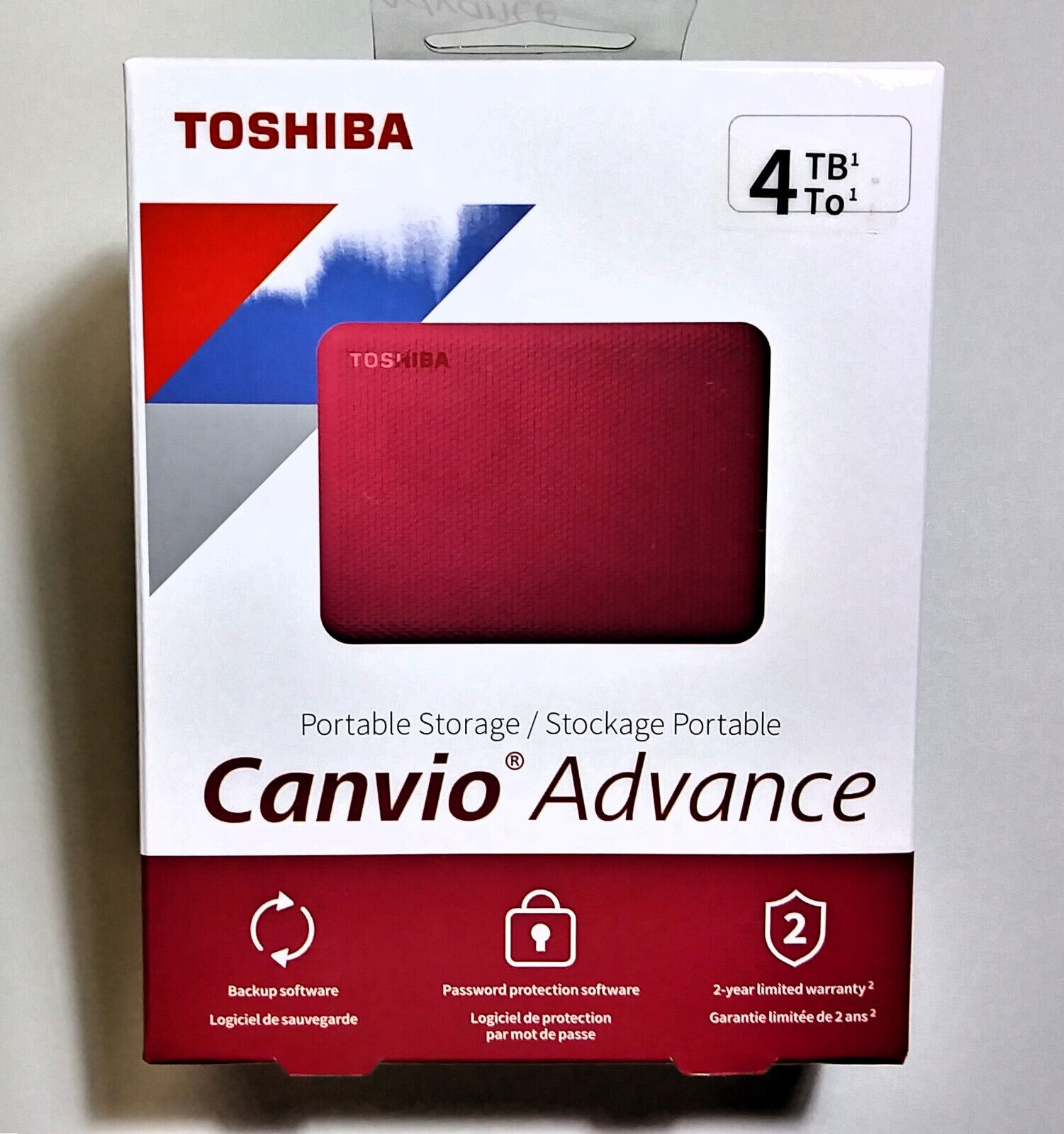 NEW 4TB Toshiba Canvio Advance Portable USB Hard Drive - Red *Free 1st Class