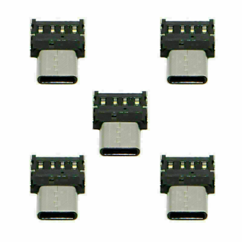 5pcs USB 2.0 OTG to Ultra Mini Type-C USB-C Adapter for Cell Phone & USB Device