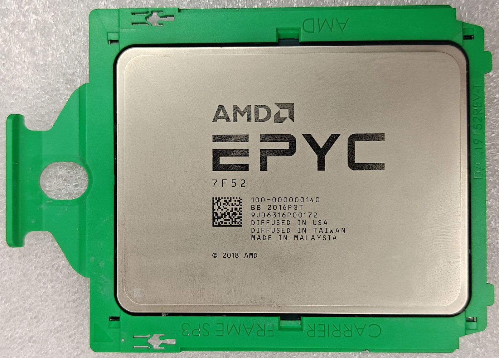 AMD EPYC 7F52 16 Cores 32 Threads 3.5GHz up to 3.9GHz 240W 256MB CPU Processor