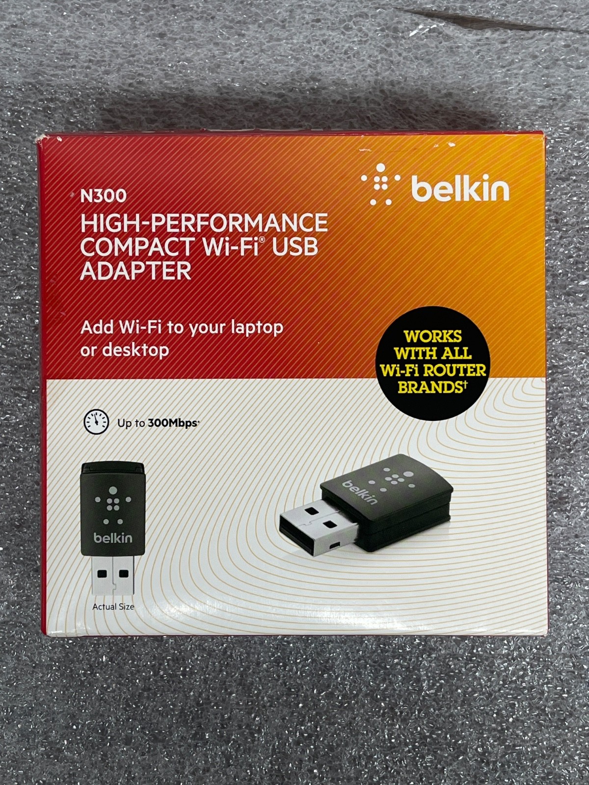 Belkin N300 F7D2102 High Performance Compact WiFi USB Adapter 300Mbps