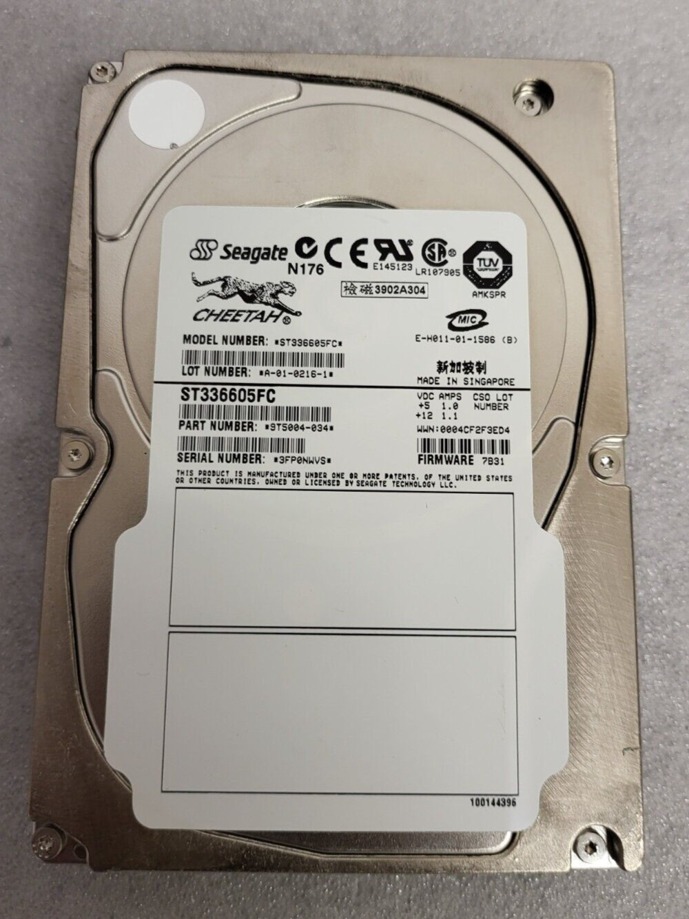 Seagate Cheetah ST336605FC 36.7GB 10K 36GB 10000RPM,3.5" Fiber optic Hard Drive