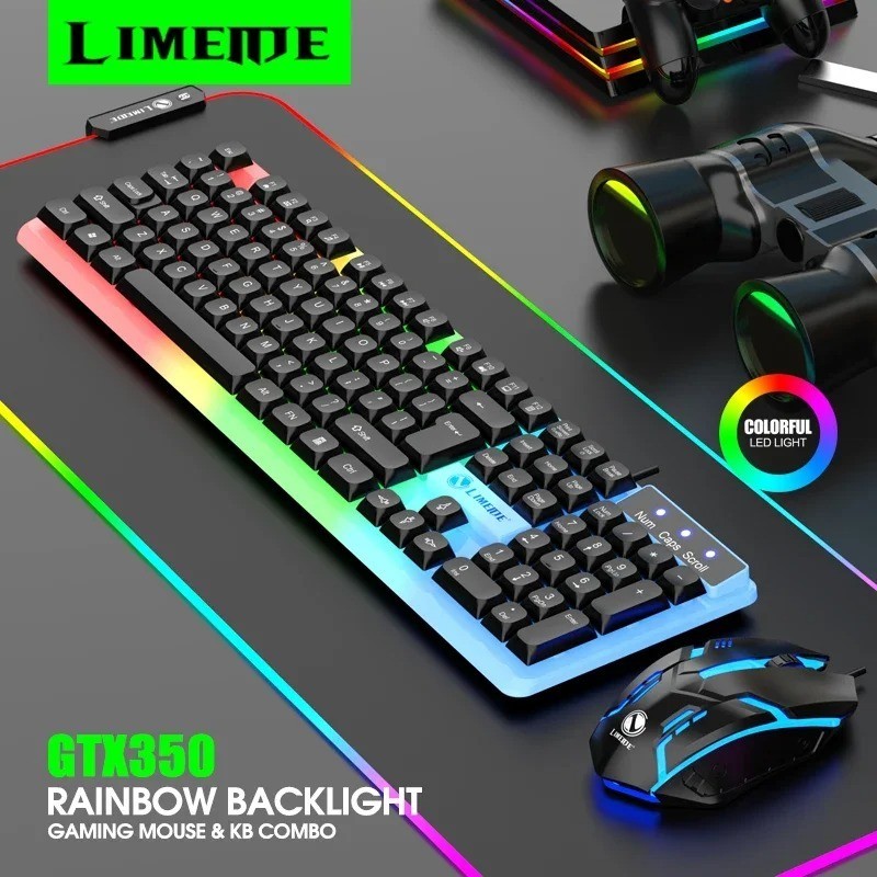 Teclado Y Mouse Inalambrico Gamer Set Croma Gaming Iluminacion Teclas Para Pc