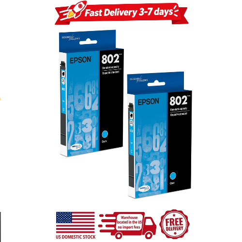 2 pack epson 802, cyan ink cartridges
