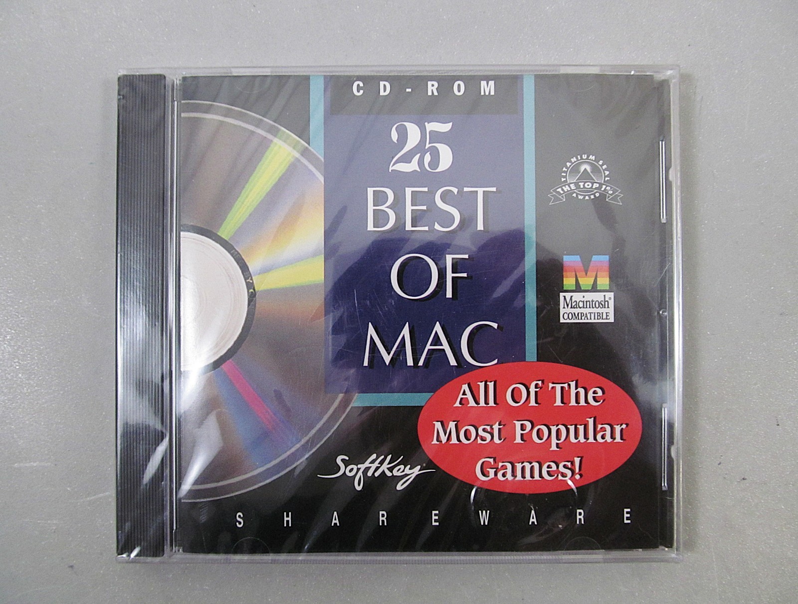 25 Best of MAC Games CD-ROM SoftKey Shareware 1995 Macintosh Compatible Sealed